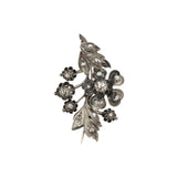 Georgian Silver Floral Brooch Set With Rose Cut Diamonds. Circa 1800's