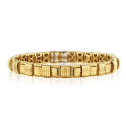 Roberto Coin  "Appassionata"  3 Row Bracelet with Diamonds. 18kt Yellow Gold