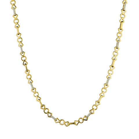 Unisex 18kt Yellow Gold and Diamond Unique Link Chain. 26 grams.