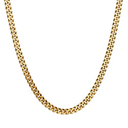 Gents Heavy Flat Curb Link Solid 18kt Y/G Chain. Weight: 100 grams.