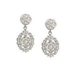 Ladies 18kt White Gold Diamond Pendant Earrings.  2.16ct Tw