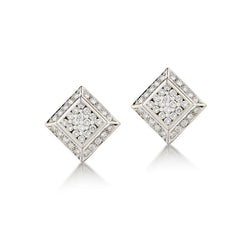 Ladies 18kt White Gold Diamond Stud Earrings. 1.00ct Tw