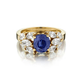 Ladies Blue Sapphire and Diamond Cocktail Ring.  2.50ct Oval Blue Sapphire.