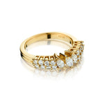 18kt Yellow Gold Diamond Band. 1.00ct Tw  Marquise and Brilliant Cut Diamonds
