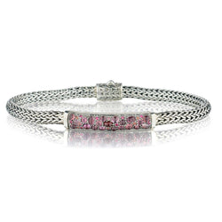John Hardy Pink Spinel and Garnet Iconic Chain Bracelet.