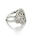 Tiffany & Co Platinum Enchant Double Heart Diamond Ring.