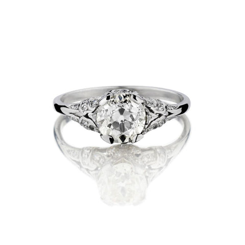 1.65 Carat Old-European Cut Diamond Mid-Century Engagement Ring