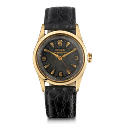 Rare!!! Rolex "DeepSea" 3-6-9 Watch. Black Gilt Dial.  Circa 1950.