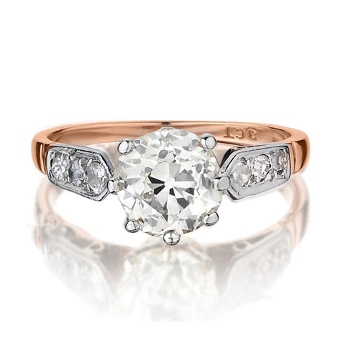 2.00 Carat Old-Mine Cut Diamond Victorian Era Engagement Ring