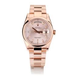Rolex Oyster Perpetual Day-Date Rose Gold Diamond Watch