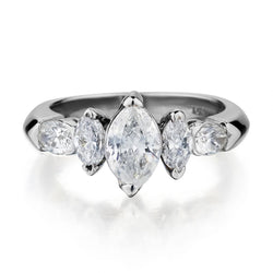 Ladies 14kt Diamond Marquise Cut diamond Ring. 1.50ct Tw