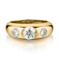14kt Yellow Gold 3 Stone Dome Shape Ring. 1.35ct Tw.