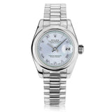 Rolex Ladies Datejust Platinum Ice Blue Dial. 26mm Watch. Ref:179166