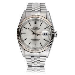Rolex Oyster Perpetual Datejust 36MM Steel WG Bezel Watch