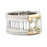 5.02ct Emerald Cut Diamond Half-Bezel Set Ring