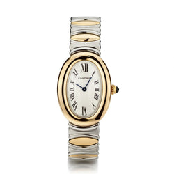 Cartier Ladies 18KT Yellow Gold And Stainless Steel Baignoire Watch