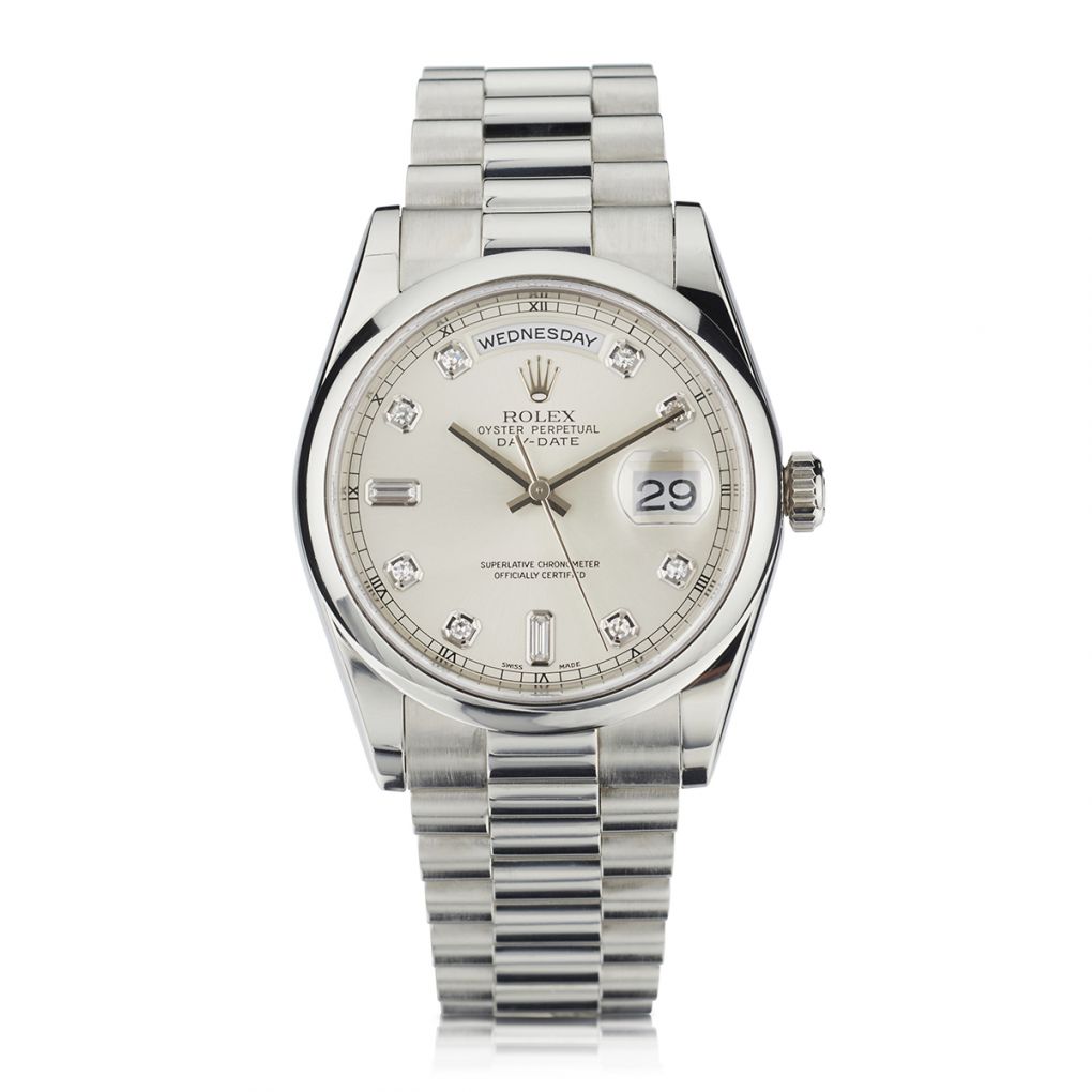 Rolex Oyster Perpetual Day Date President Plat Diamond Watch
