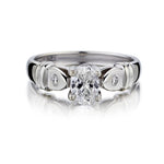 0.57 Carat Natural Oval-Cut Diamond 14KT White Gold Engagement Ring