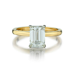 Ladies 18kt Yellow Gold Emerald Cut Diamond Solitaire. 1.83ct
