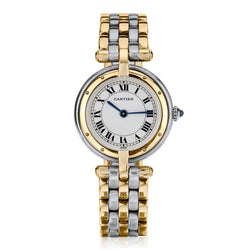 Ladies Cartier Panthere' Vendome in Steel and 3 Rows Gold.