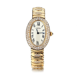 Cartier 18KT Yellow Gold Factory Diamond Baignoire Ladies Watch