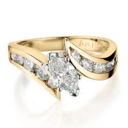 Ladies 14kt Yellow Gold Diamond Ring. 0.60 Natural Marquise Cut Diamond