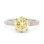 1.46 Carat Fancy Yellow Round Brilliant Cut Diamond  Ring
