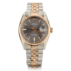 Rolex Datejust 36mm Vintage Pie Pan Dial. Circa 1962.  Steel and Pink Gold. RARE.