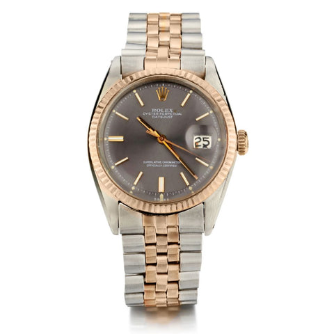 Rolex Datejust 36mm Vintage Pie Pan Dial. Circa 1962.  Steel and Pink Gold. RARE.