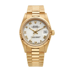 Rolex Midsize Datejust Gold President 31mm Watch