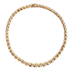 Chunky White Gold Bezel-Set Diamond Necklace