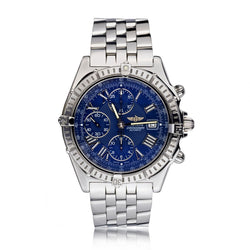 Breitling Crosswind Chronograph Blue Dial Stainless Steel Watch