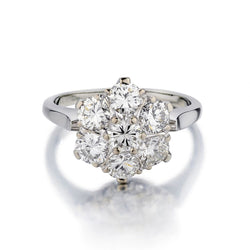 2.50 Carat Total Weight Round Brilliant Cut Diamond Cluster Ring