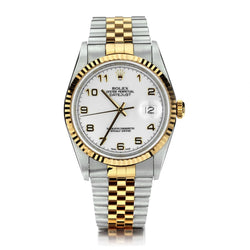 Rolex Oyster Perpetual Datejust Two-Tone 36MM White Dial Watch