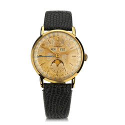 Omega Mid-Century Yellow Gold Triple Date Cosmic Moonphase Watch