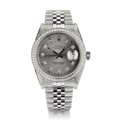 Rolex Oyster Perpetual Datejust S/S Diamond Bezel And Dial Watch