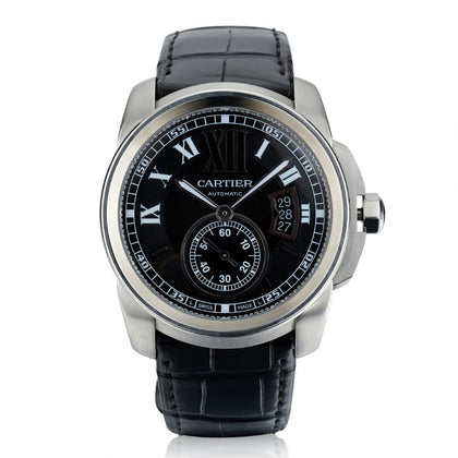 Cartier Calibre De Cartier Stainless Steel Black Dial 42mm Watch
