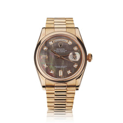 Rolex Oyster Perpetual Day-Date Dark MOP Diamond Watch