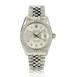 Rolex Oyster Perpetual Datejust Diamond Dial And Bezel 36MM Watch