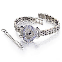 Chopard 18KT White Gold Diamond & Sapphire Watch