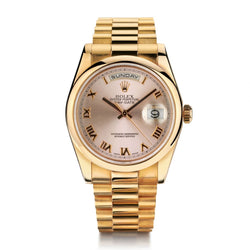 Rolex Oyster Perpetual Day-Date 36mm Presidential Salmon Dial Watch