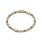 18KT White And Yellow Gold Bezel-Set Sapphire And Diamond Bracelet