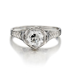1.15 Carat Old-European Cut Diamond Edwardian Engagement Ring