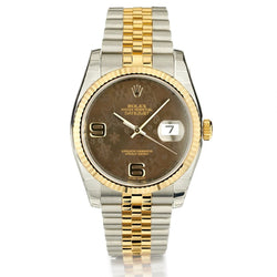 Rolex Oyster Perpetual Datejust Bronze Floral Motif 2-Tone Watch