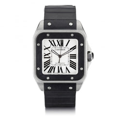 Cartier Santos 100 Stainless Steel And Rubber 39MM Watch