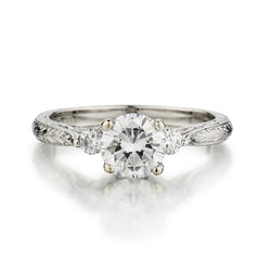 1.00ct Round Brilliant Cut Tacori Hand Engraved Collection Ring