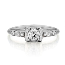 Ladies Vintage 18kt White Gold Diamond Ring.  0.32 ct.
