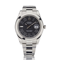Rolex Oyster Perpetual Datejust II Black Roman Watch