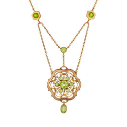 Victorian Vintage Peridot Pendant in 9 kt Rose Gold