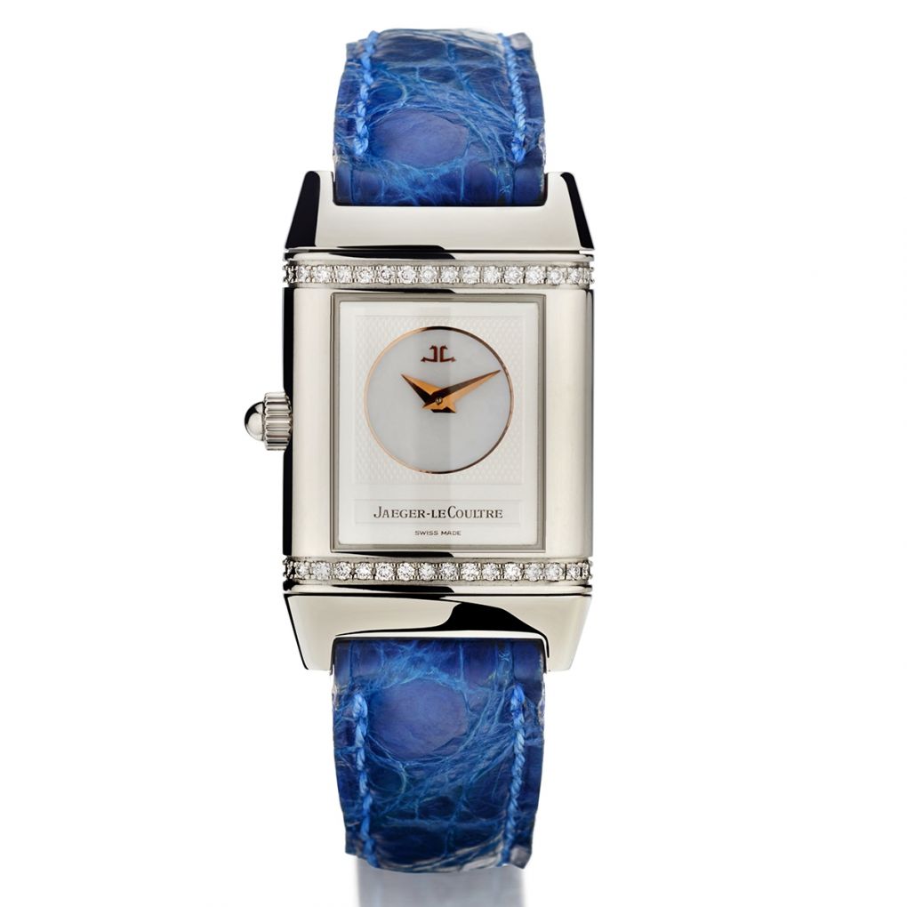 Jaeger-LeCoultre Ladies Stainless Steel MOP And Diamond Reverso